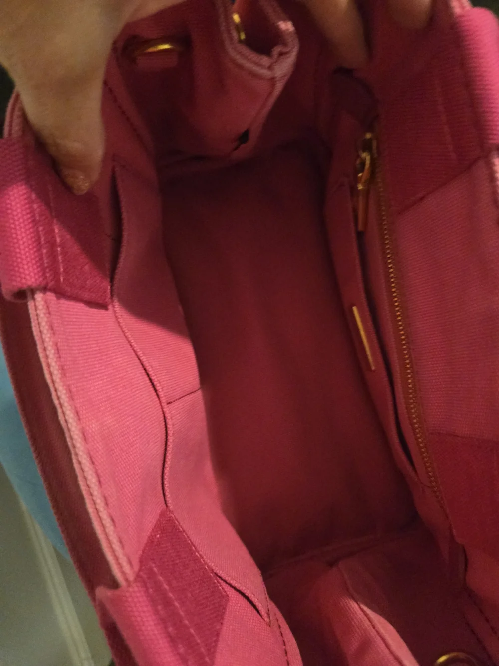 Prada Canapa Small Canvas Logo Tote Bag in pink
